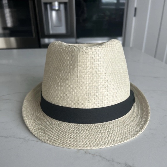 Dockers Straw Fedora Hat Men's Small/Medium Tan Hat With Black Bands - Picture 1 of 6